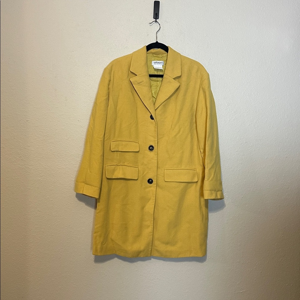 OLSEN COLLECTION Wool‎ Coat Golden Yellow Size 4